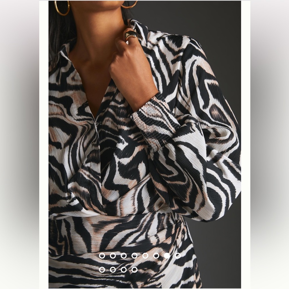 Anthropologie NWT Printed Wrap Dress Size 0. - Picture 7 of 15